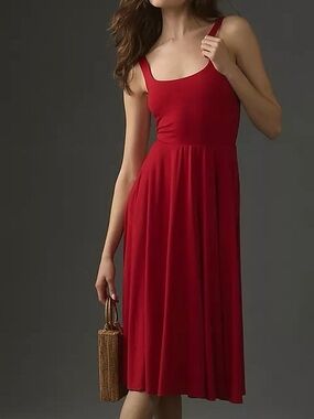 NWT Reformation Rou Knit Midi Dress in Red